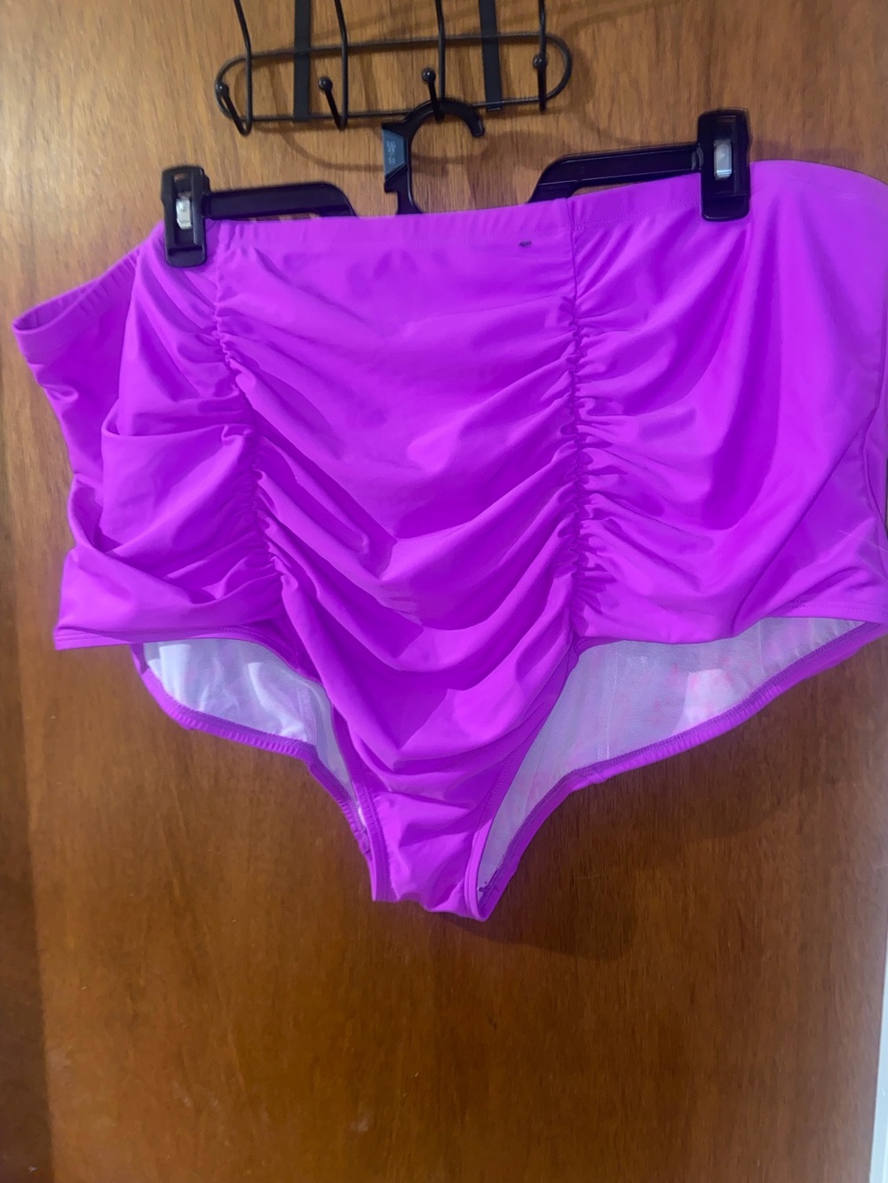 Torrid Purple High-Waisted Ruched Lined Mesh Swim Bottom Women Plus Size 5